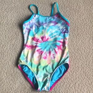 Rainbow tie-dye one piece bathing suit, Size 6/6x
